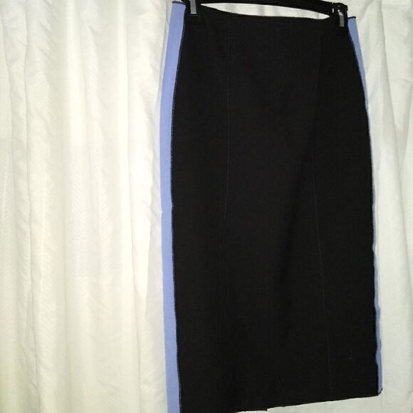 Amanda Wakeley Sz 6 black/blue pencil skirt - Picture 4 of 11